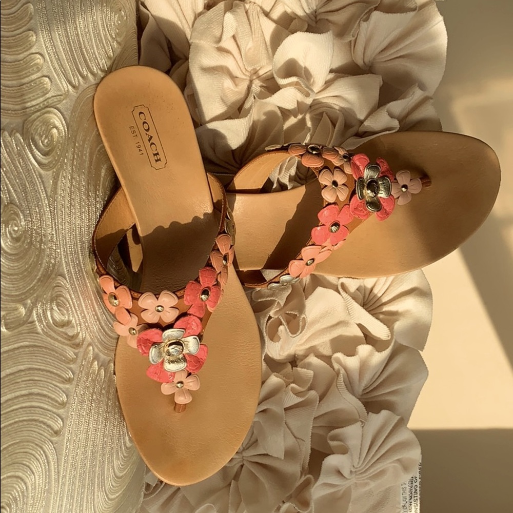 Coach thong wedge sandals